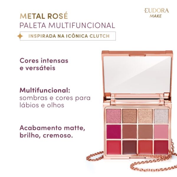 eudora-make-6 Paleta Multifuncional Clutch Metals Rosé Eudora Make 10g