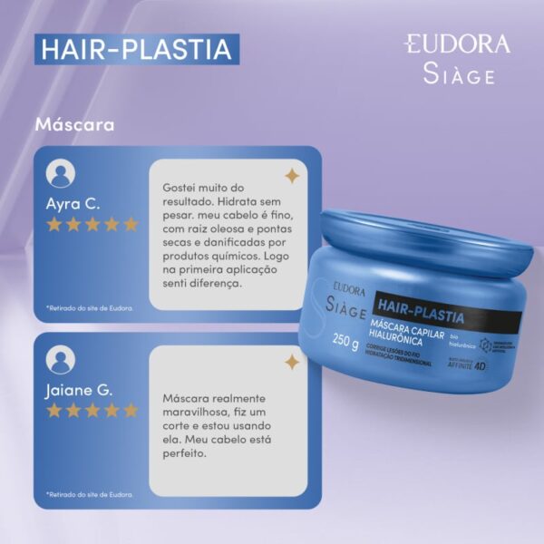 Eudora Siàge Hair-Plastia Máscara Capilar 250g