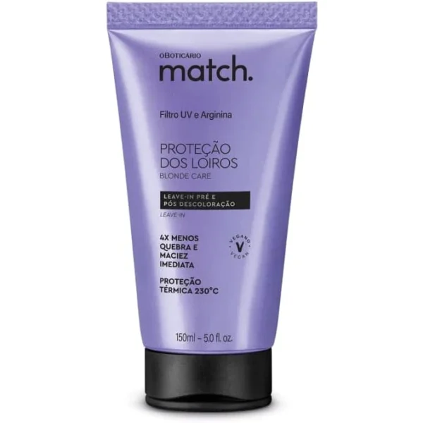Leave-in Pré e Pós Descoloração Match. Proteção dos Loiros 150ml