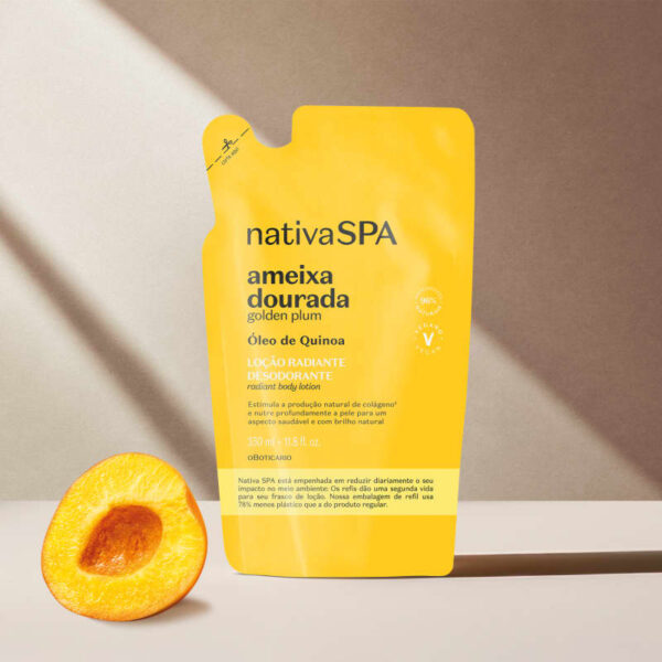 nativa-spa-2 Refil Loção Radiante Desodorante Corporal Nativa Spa Ameixa Dourada 350ml